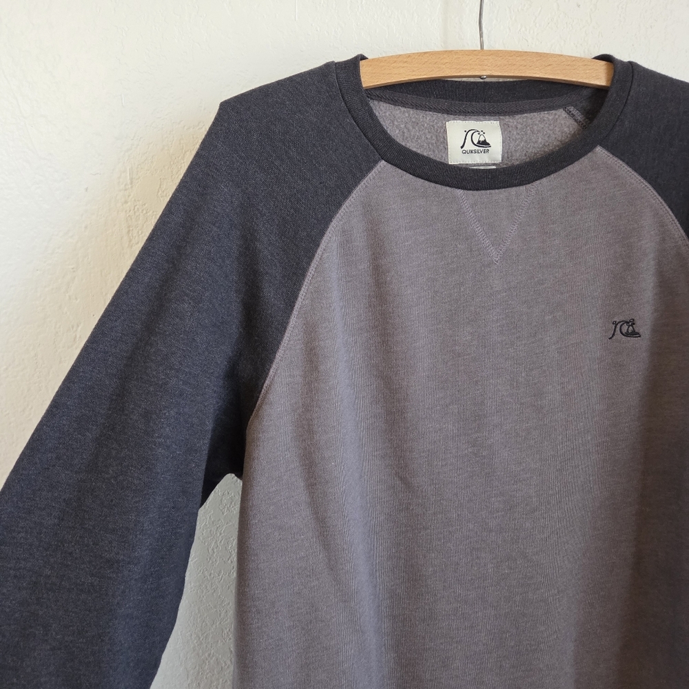 Quicksilver Men’s GreyBlack Sweatshirt Pullover Crewneck Surf Logo Plus Size XXL - Picture 3 of 14